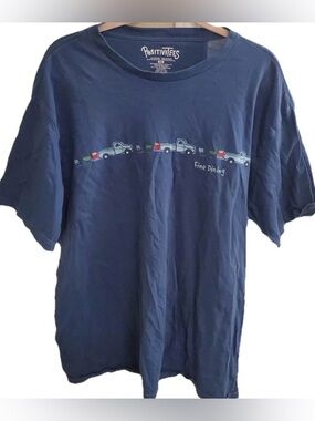 PositiviTees Men's 2XL Navy Fine Dining Truck Graphic Tee Humor